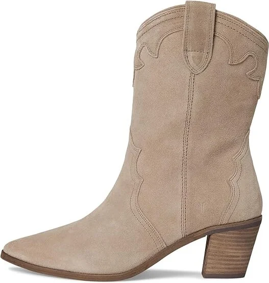 Frye Sara Western Short Women's Boots Taupe : 8.5 B - Medium, Leather - Image 6