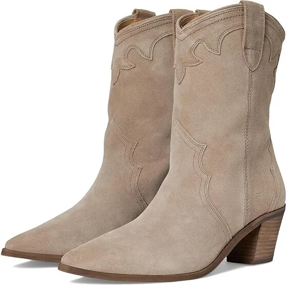 Frye Sara Western Short Women's Boots Taupe : 8.5 B - Medium, Leather