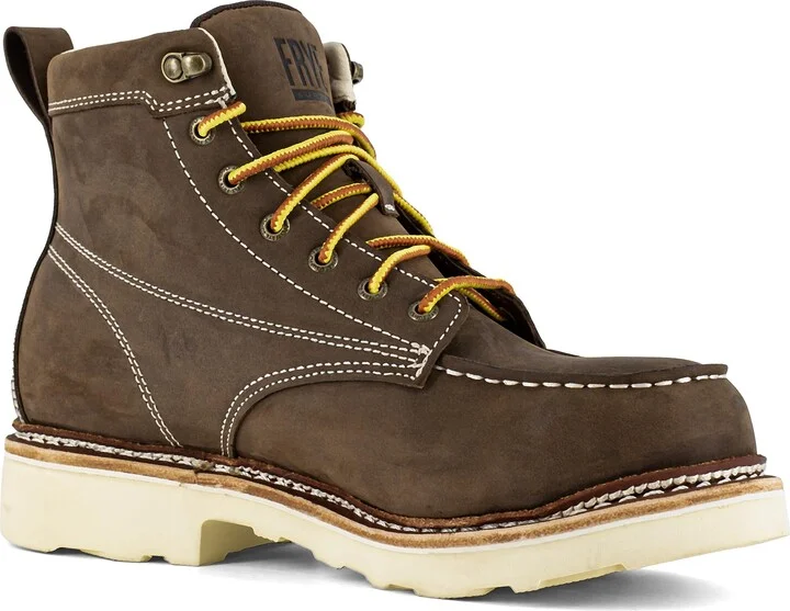 Frye Supply Mens Supply Steel Toe W/P 6 Lace Up Work Boot Brown 7 W