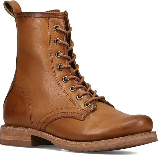 Frye Veronica Flex Combat Women's Boots Caramel : 6 B - Medium, Leather - Image 5