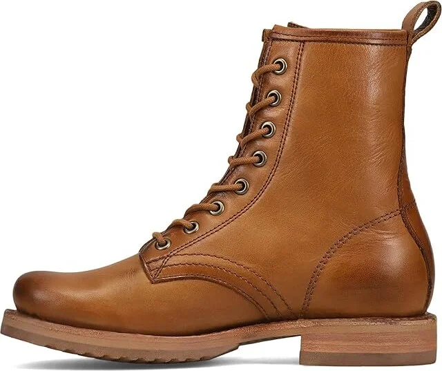 Frye Veronica Flex Combat Women's Boots Caramel : 6 B - Medium, Leather - Image 6