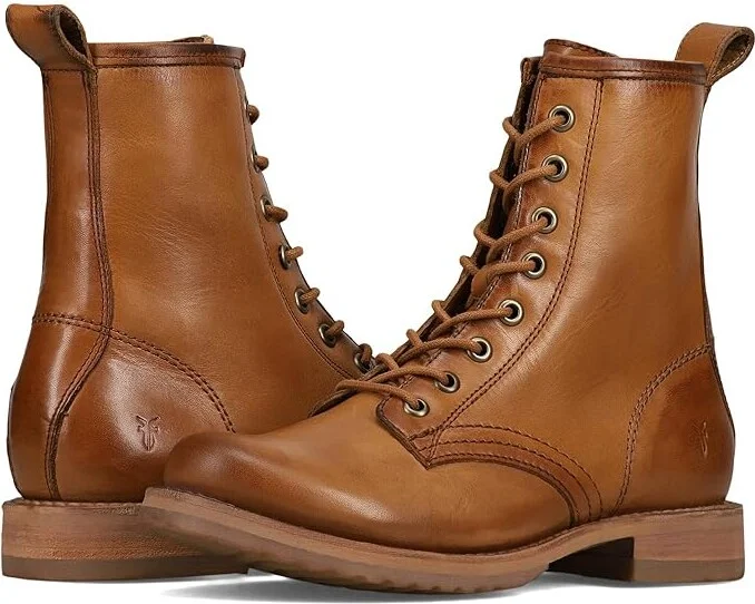 Frye Veronica Flex Combat Women's Boots Caramel : 6 B - Medium, Leather