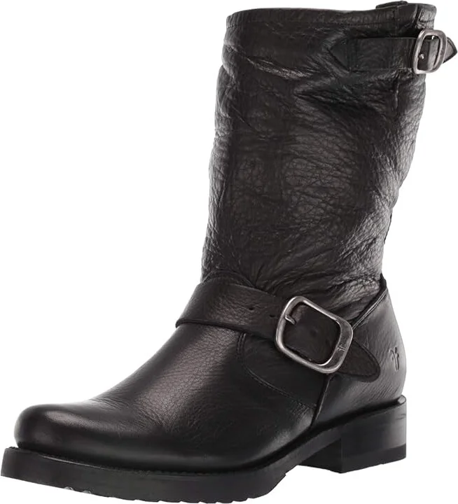 Frye Veronica Short Cowboy Women's Boots Black Soft Vintage Leather : 6 B - Medium - Image 2