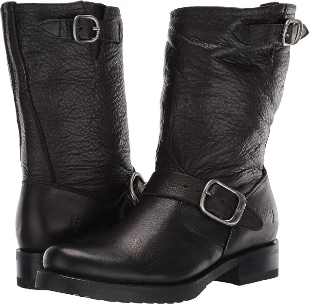 Frye Veronica Short Cowboy Women's Boots Black Soft Vintage Leather : 6 B - Medium
