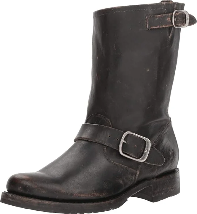 Frye Veronica Short Women's Boots Black Full Grain Brush-Off : 5.5 B - Medium, Leather - Image 2