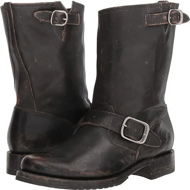 Frye Veronica Short Women's Boots Black Full Grain Brush-Off : 5.5 B - Medium, Leather