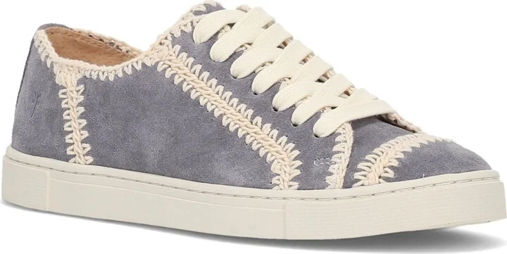 Frye Women's Ivy Crochet Low Lace Up Leather Sneakers
