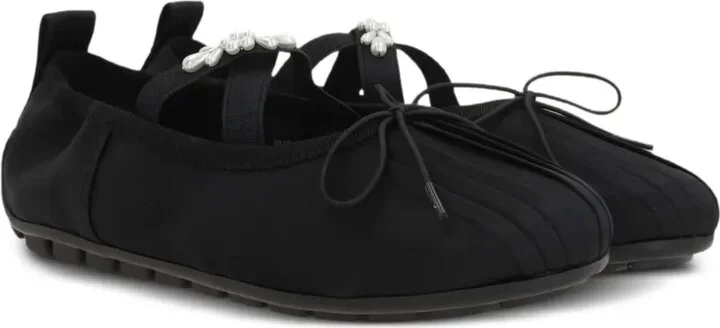 Fuax Pearl-Embellished Ballet Flats - Image 2