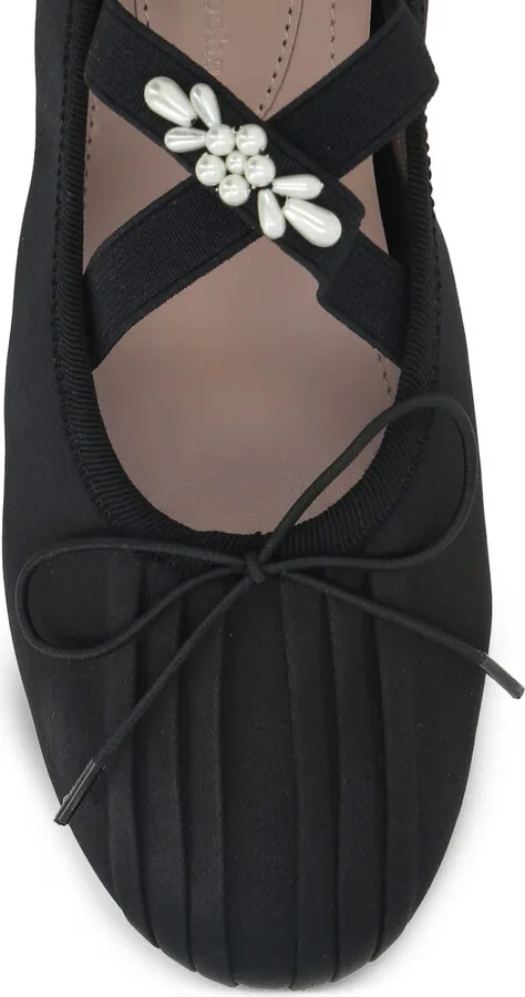 Fuax Pearl-Embellished Ballet Flats - Image 4
