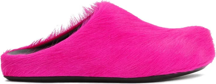 Fuchsia Calf Hair Fussbett Mules
