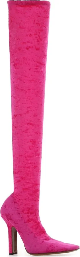 Fuchsia Chenille Boots - Image 2