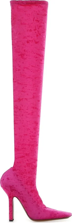 Fuchsia chenille boots