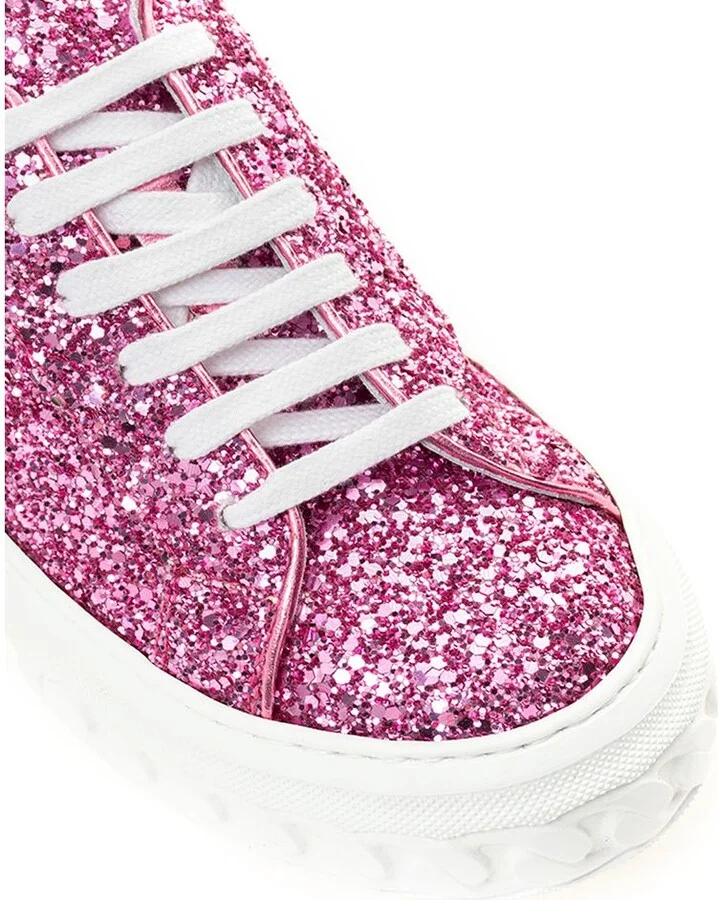 Fuchsia Elegance Leather Women's Sneakers - Image 4