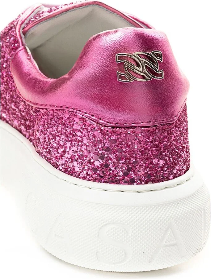 Fuchsia Elegance Leather Women's Sneakers - Image 5