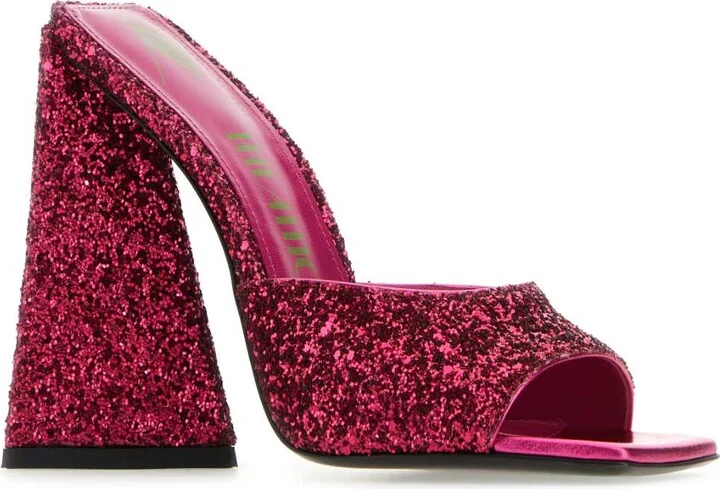 Fuchsia Glitters Devon Mules - Image 2
