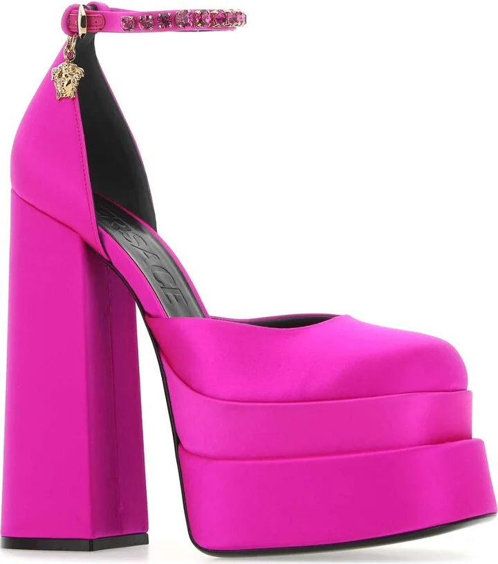 Fuchsia Satin Medusa Aevitas Pumps - Image 2