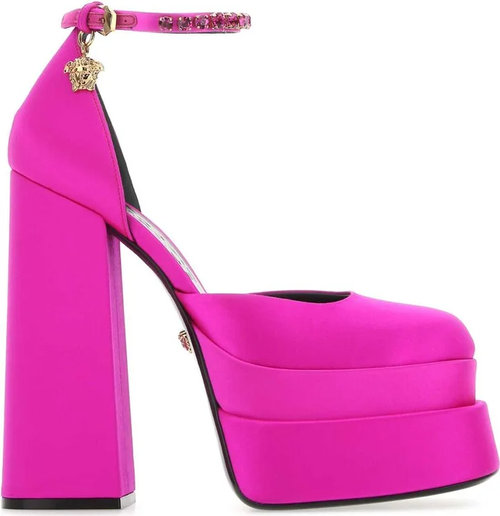 Fuchsia Satin Medusa Aevitas Pumps