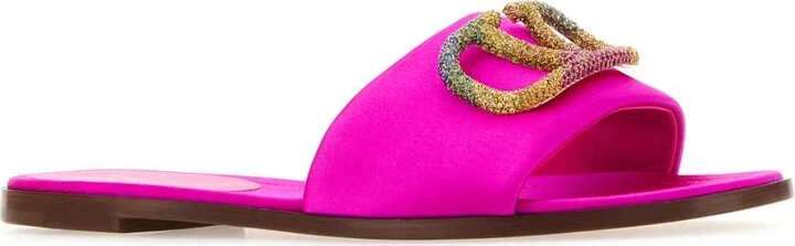 Fuchsia Satin Valentino Garavani Escape Slippers - Image 2