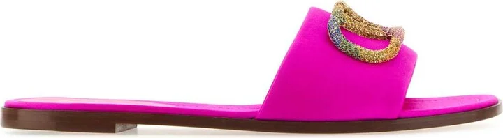 Fuchsia Satin Valentino Garavani Escape Slippers