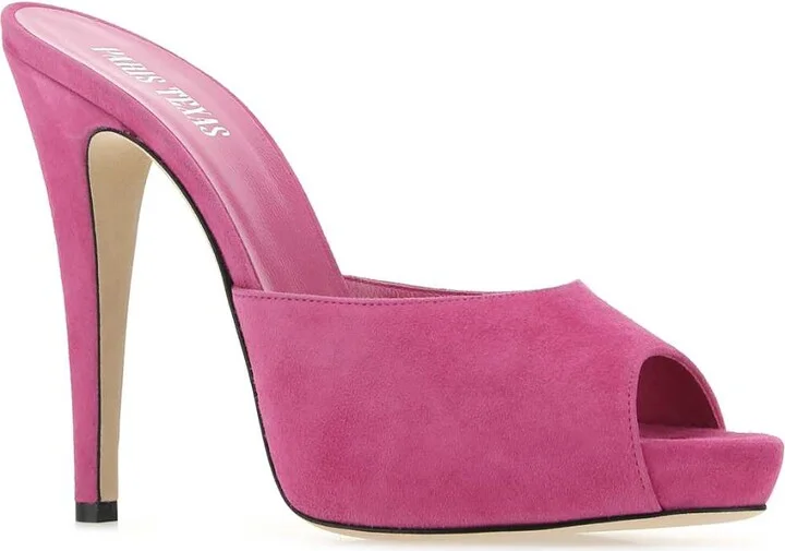 Fuchsia Suede Monica Mules - Image 2