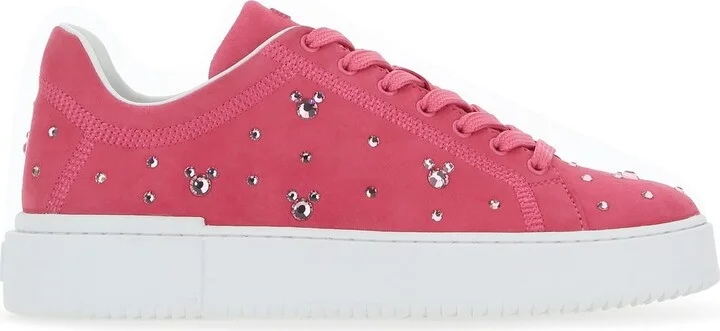 Fuchsia suede sneakers
