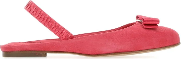 Fuchsia suede Vara Bow ballerinas