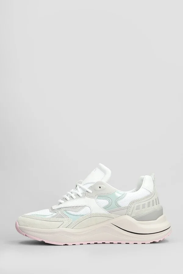 Fuga Hf Plus Sneakers In White Suede And Fabric - Image 3