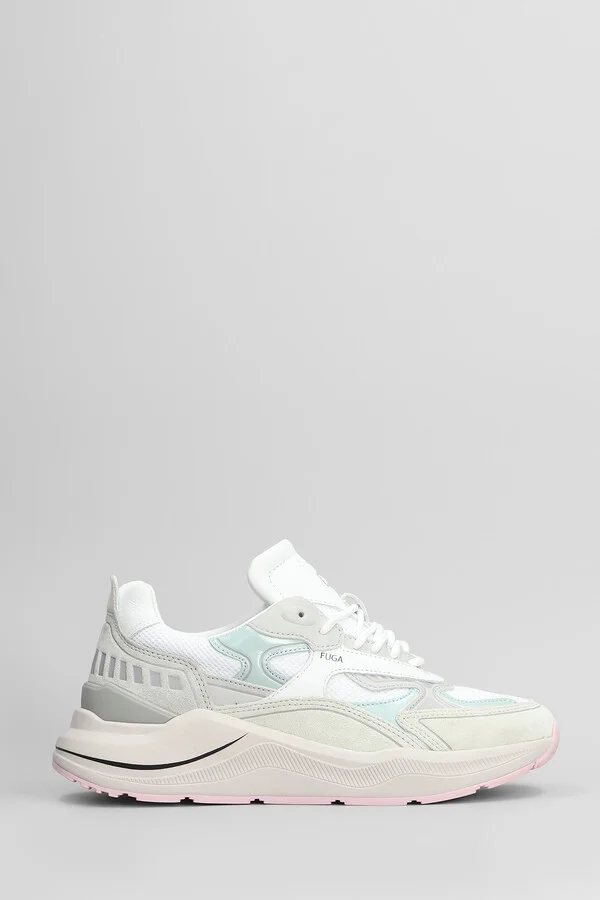 Fuga Hf Plus Sneakers In White Suede And Fabric