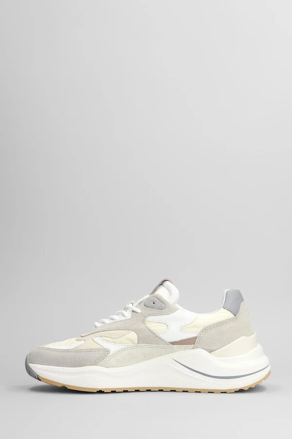 Fuga Sneakers In Beige Suede And Fabric - Image 3