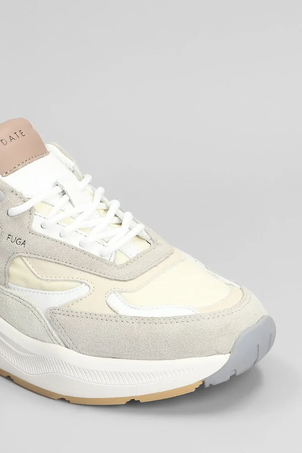 Fuga Sneakers In Beige Suede And Fabric - Image 5