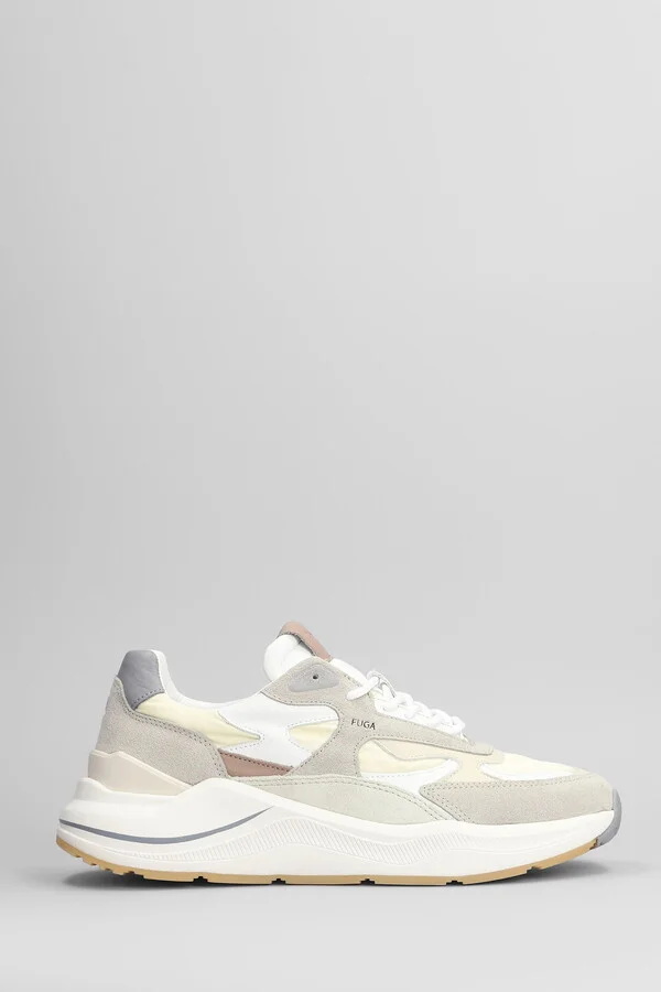 Fuga Sneakers In Beige Suede And Fabric