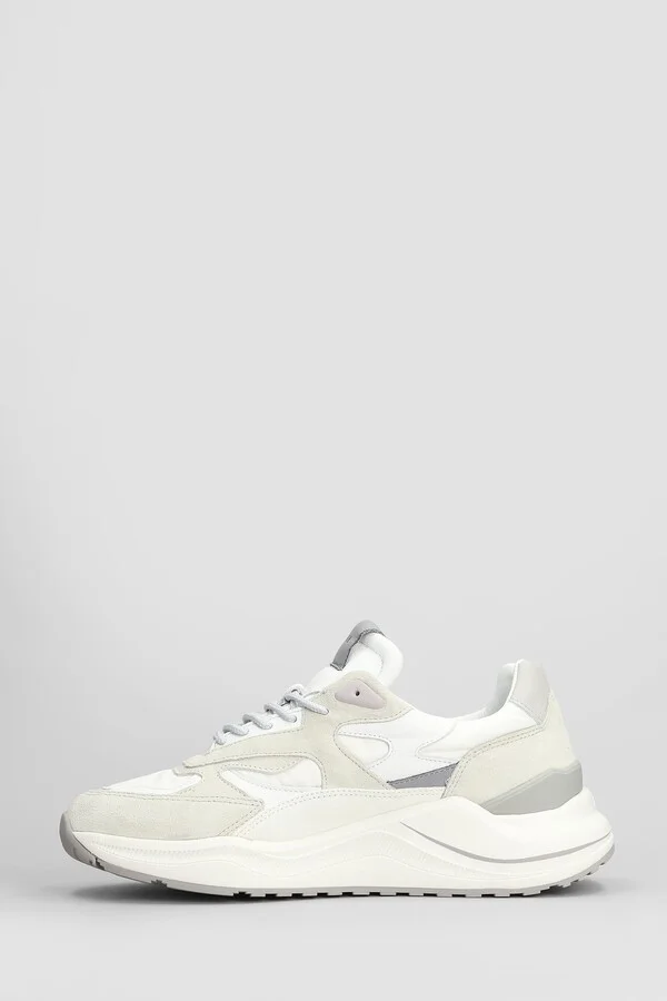 Fuga Sneakers In White Suede And Fabric - Image 3