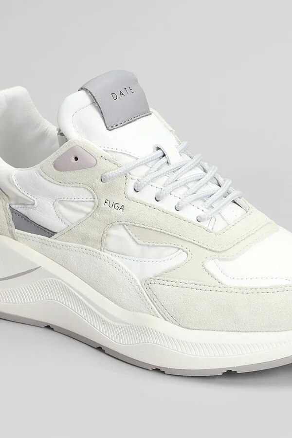 Fuga Sneakers In White Suede And Fabric - Image 5