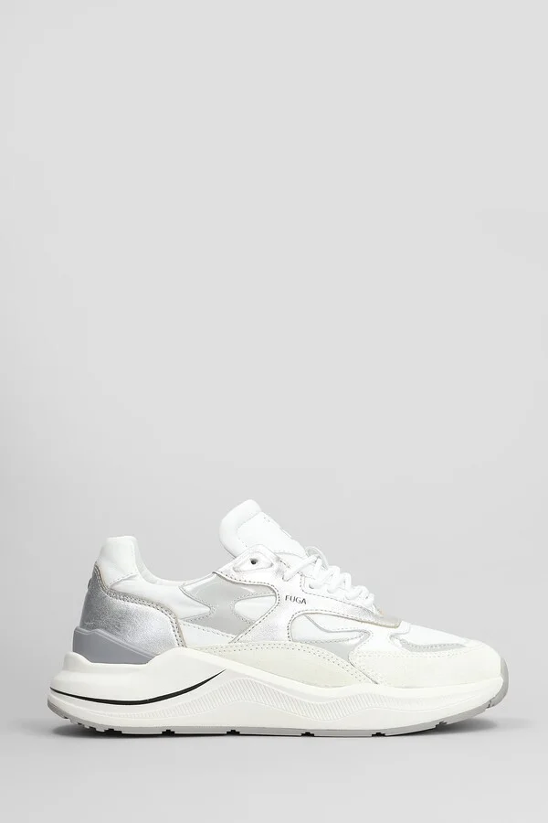 Fuga Sneakers In White Suede And Leather