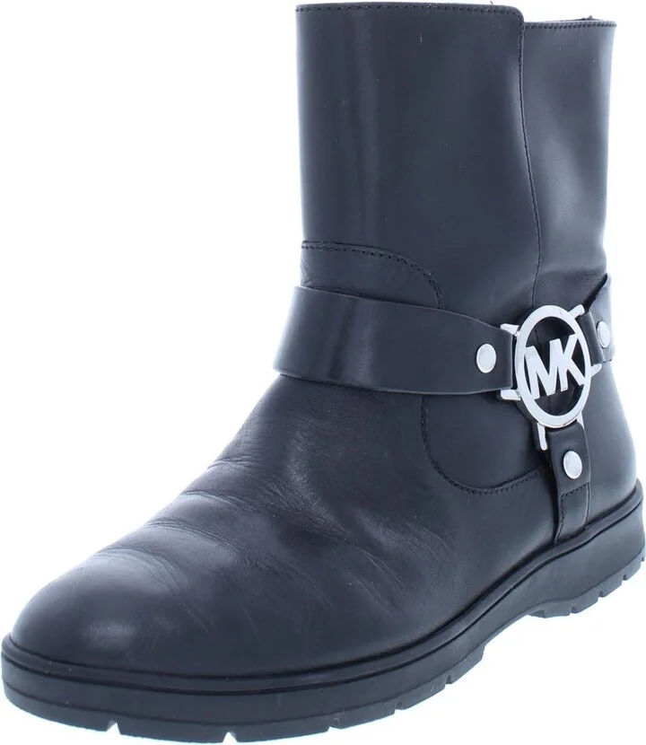 Fulton Biker Womens Leather Ankle Booties