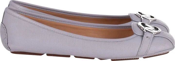 Fulton Moccasin Flats in Pastel Blue Leather