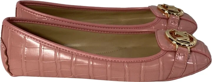 Fulton Moccasin in Primrose Pink Crocodile Embossed Leather