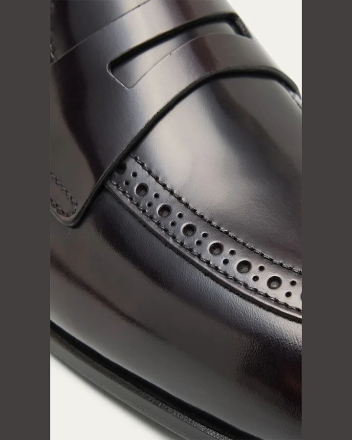 Fume Polished Leather Loafers - Image 7