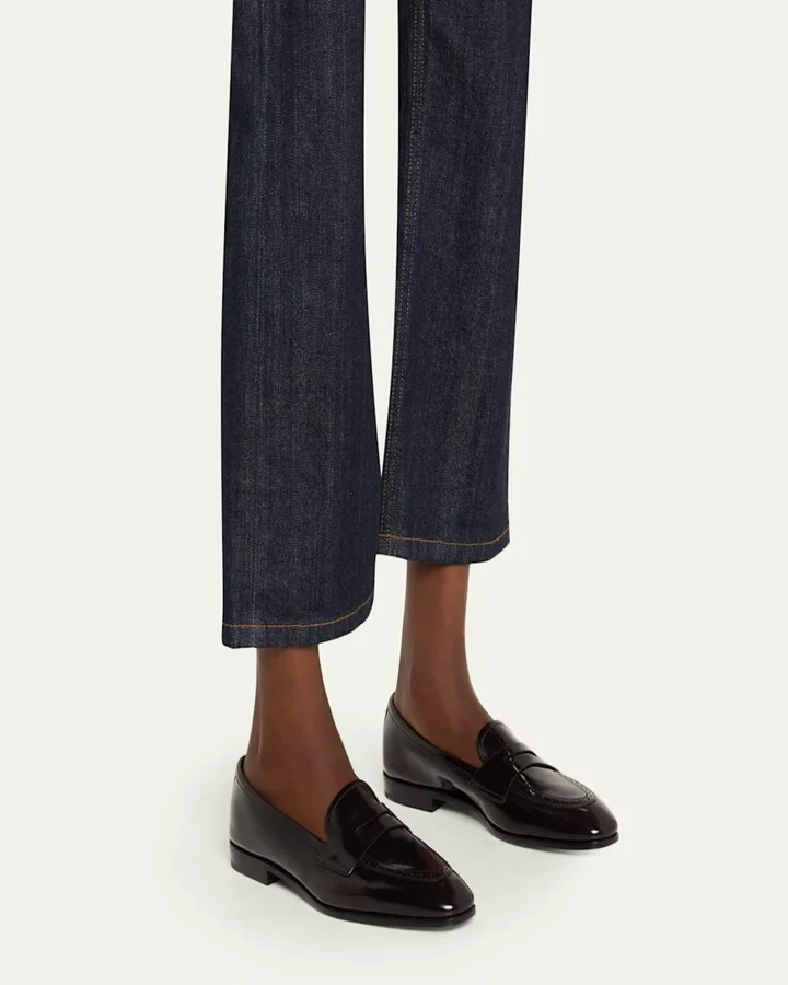 Fume Polished Leather Loafers - Image 11
