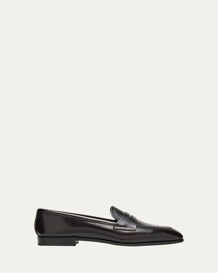 Fume Polished Leather Loafers