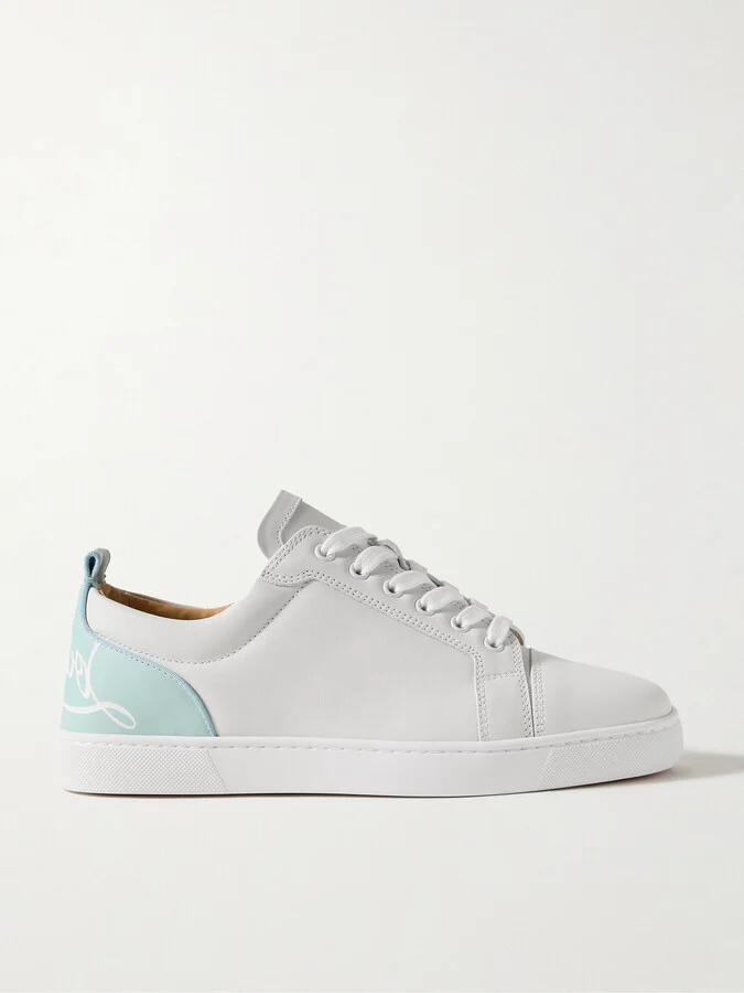 Fun Louis Junior Logo-Debossed Leather Sneakers