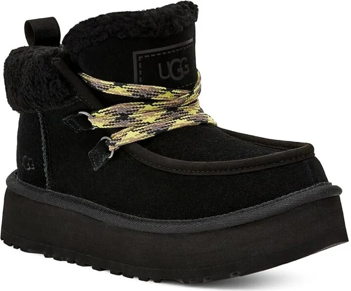 Funkarra Cabin Cuff 1143954 Womens 9 Black Suede Platform Ankle Boots TF6716