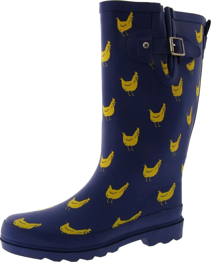 Funky Flock Womens Tall Pull On Rain Boots
