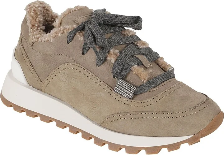 Fur Applique Embellished Sneakers - Image 2