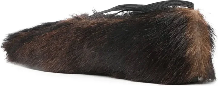 Fur Ballet Flats - Image 3