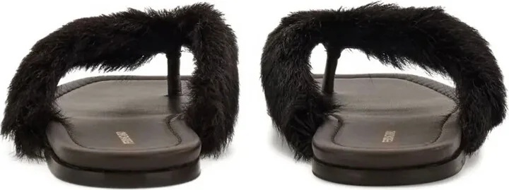 Fur-Detail Thong Sandals - Image 3
