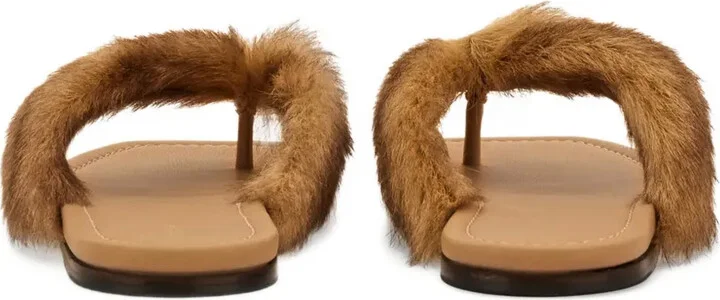 Fur-Detail Thong Sandals - Image 3