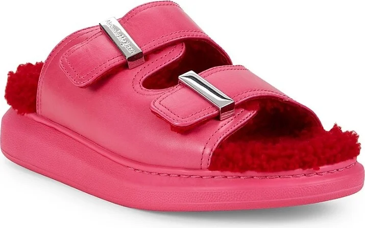 Fur Lined Leather Sandals - Image 2