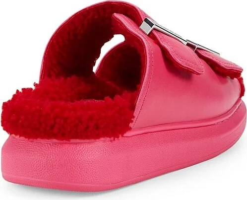 Fur Lined Leather Sandals - Image 3