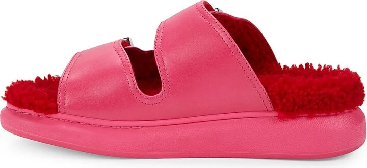 Fur Lined Leather Sandals - Image 4